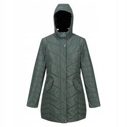Damski Płaszcz Przejściowy ocieplany z kapturem Panthea Regatta RWN255 I Zielony